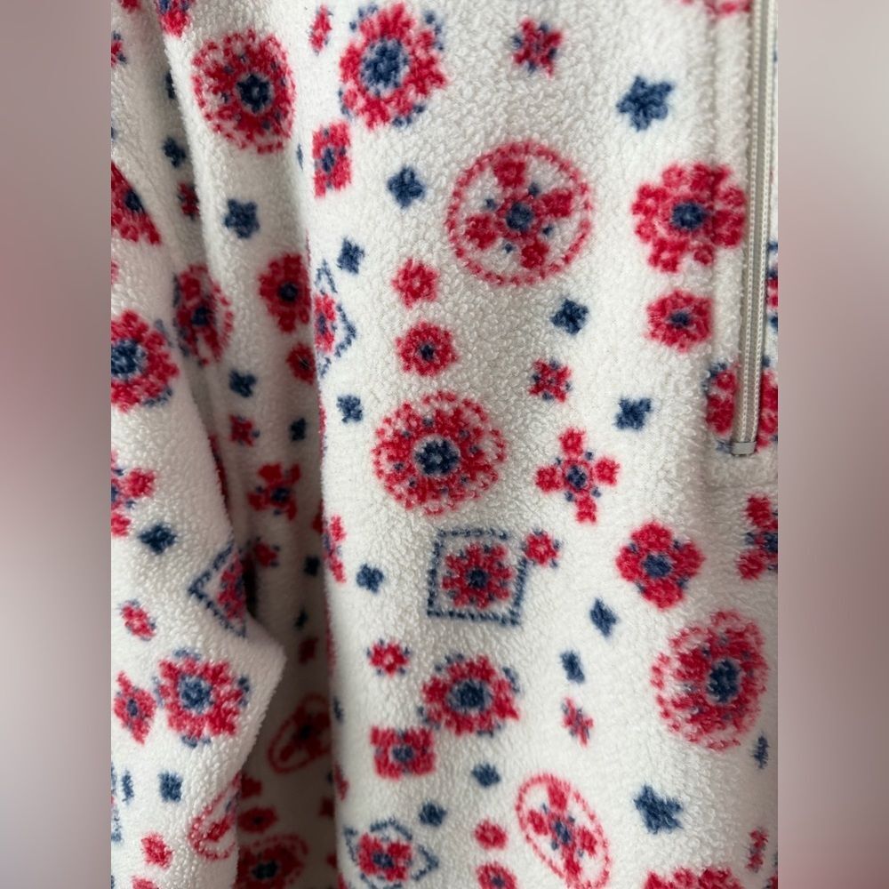 Vintage 1990s Cabin Creek Floral Quarter Zip Fleece Pullover Cottage Cozy - Picture 16 of 16